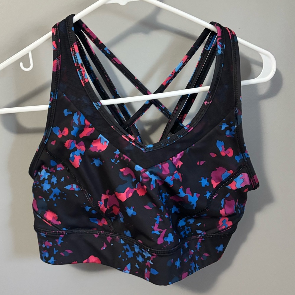 Lululemon Multi Color Floral Bra with cross back